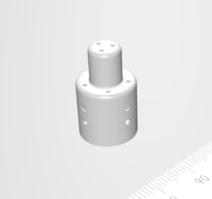 絞り加工側面に専用機にて微細孔加工